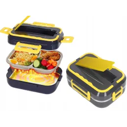 Električna posoda za kosilo z ogrevanjem LUNCHBOX / črna – rumena