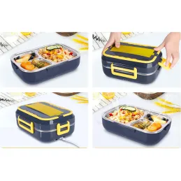 Električna posoda za kosilo z ogrevanjem LUNCHBOX / črna – rumena