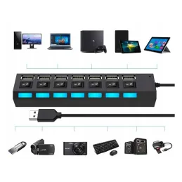 Razdelilna vtičnica 7× USB-A 2.0 / mat črna
