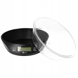 Dizajnerska kuhinjska tehtnica 5 kg s posodo TARE / Črna