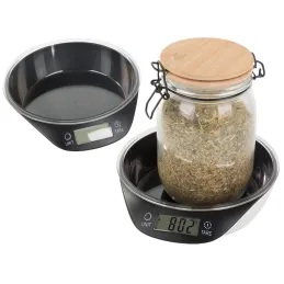 Dizajnerska kuhinjska tehtnica 5 kg s posodo TARE / Črna