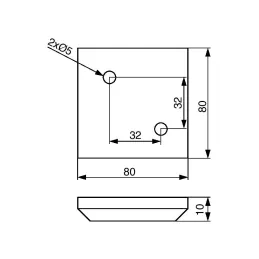 Plastična nogica 10 mm 80x80 / Siva