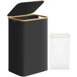 Košara za perilo SOFT 90 l / Črna