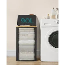 Košara za perilo SOFT 90 l / Črna