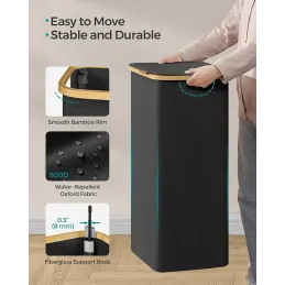 Košara za perilo SOFT 90 l / Črna