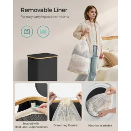 Košara za perilo SOFT 90 l / Črna