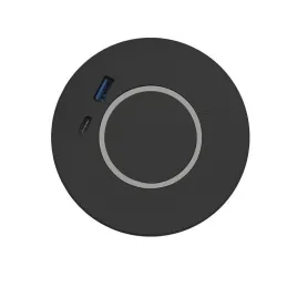 Brezžični polnilnik MULTI 15W + USB A-C / Črna