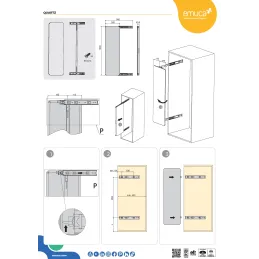 Izvlečno in vrtljivo ogledalo za omaro QUARTZ / Aluminij