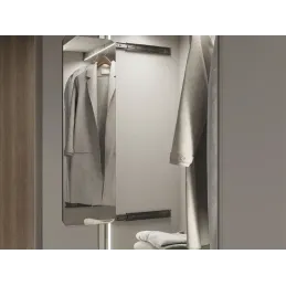 Izvlečno in vrtljivo ogledalo za omaro QUARTZ / Aluminij