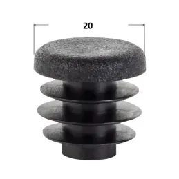 Pokrovček odprtine 20 mm – 10 kosov / črn