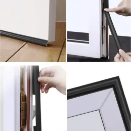 Samolepilno tesnilo za okna in vrata 4000 mm / Črna