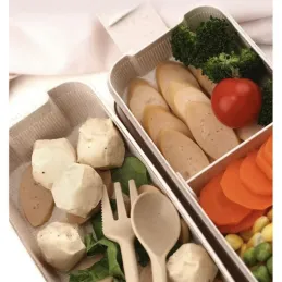 Zajtrkovalna škatla s priborom EAT / Kremna