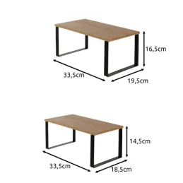 Komplet 2 kuhinjskih odlagalnih poličk STAND / črna – les