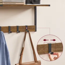 Komplet 2 stenskih obešalnikov BROOKLYN / Črna – vintage les