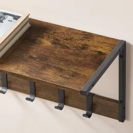 Komplet 2 stenskih obešalnikov BROOKLYN / Črna – vintage les