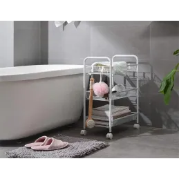 Elegantni voziček za shranjevanje na kolesih ELEGAN / mat bela