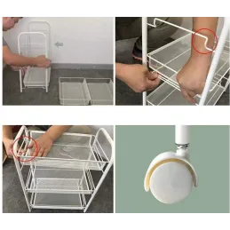 Elegantni voziček za shranjevanje na kolesih ELEGAN / mat bela