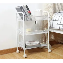 Elegantni voziček za shranjevanje na kolesih ELEGAN / mat bela