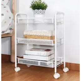Elegantni voziček za shranjevanje na kolesih ELEGAN / mat bela