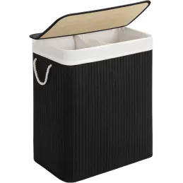 Košara za perilo GLAMUR 100 l / črna