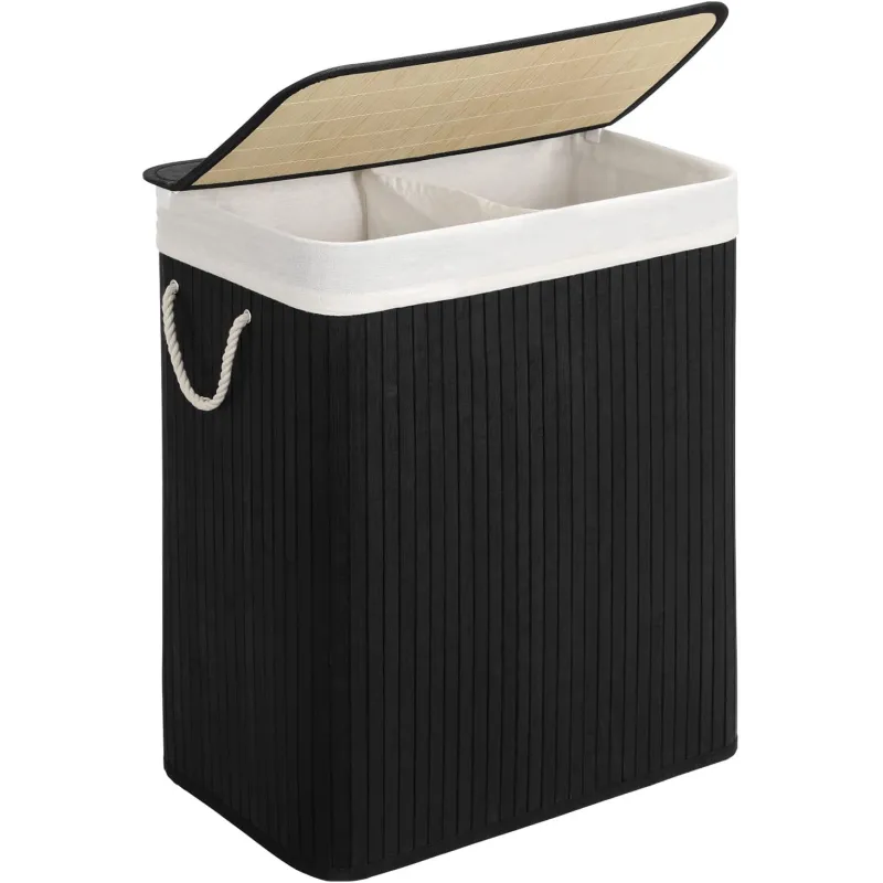 Košara za perilo GLAMUR 100 l / črna