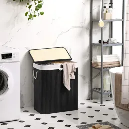 Košara za perilo GLAMUR 100 l / črna