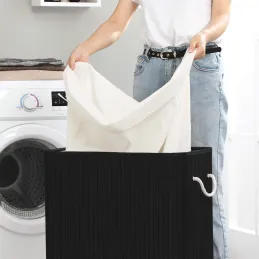 Košara za perilo GLAMUR 100 l / črna