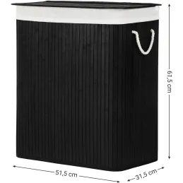 Košara za perilo GLAMUR 100 l / črna