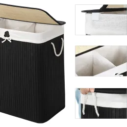 Košara za perilo GLAMUR 100 l / črna
