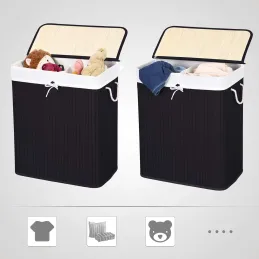 Košara za perilo GLAMUR 100 l / črna