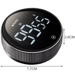 Magnetni LED-časovnik z alarmom / Črn
