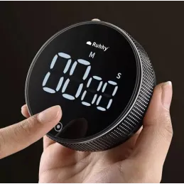 Magnetni LED-časovnik z alarmom / Črn