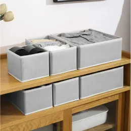 6-delni komplet shranjevalnih škatel za garderobno omaro MAXO / Siva