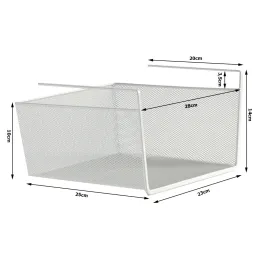 Kovinska košara pod polico PRACTICAL / Mat bela