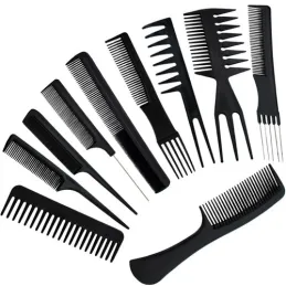Komplet 10 frizerskih glavnikov BARBER / Črna