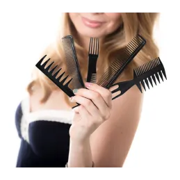 Komplet 10 frizerskih glavnikov BARBER / Črna