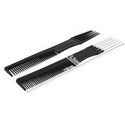 Komplet 10 frizerskih glavnikov BARBER / Črna