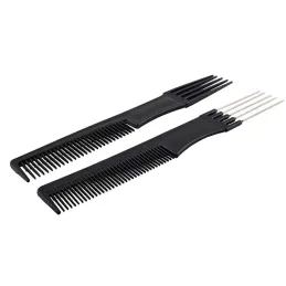 Komplet 10 frizerskih glavnikov BARBER / Črna