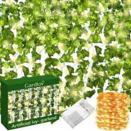 Umetni bršljan z LED-osvetlitvijo – 25 metrov / Zelena