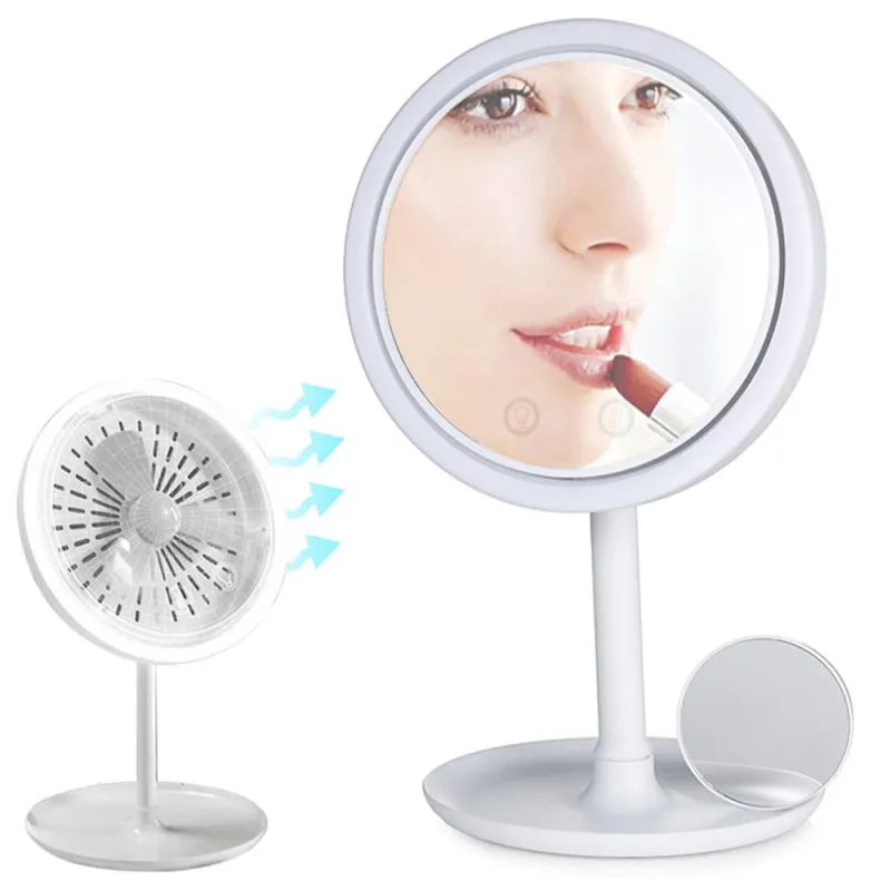 Kozmetično ogledalo z ventilatorjem ICE / Belo