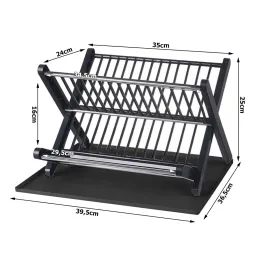 Zložljiv odcejalnik za posodo X-tray / Mat črna