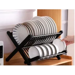 Zložljiv odcejalnik za posodo X-tray / Mat črna