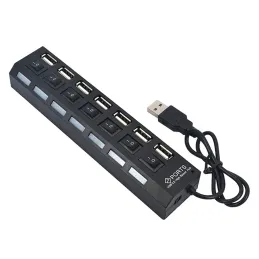 Razdelilna vtičnica 7× USB-A 2.0 / mat črna