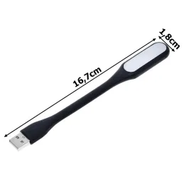 Silikonska upogljiva svetilka USB za prenosnik PAD / Črna