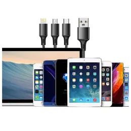 3-v-1 polnilnik za telefon USB-A PRACTICO / Črna