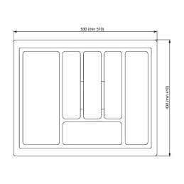 Bife VIVA – globina 450 mm / srebrna