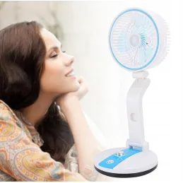 Zložljiv ventilator z namizno LED-svetilko FAN / Modra