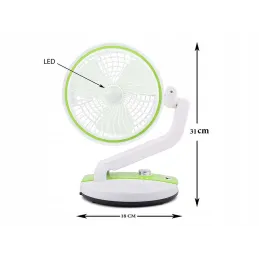 Zložljiv ventilator s namizno LED-svetilko FAN / zelena