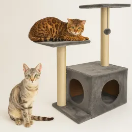 Mačje drevo CAT TREE 710 mm / Siva
