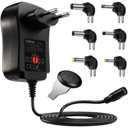 Univerzalni napajalnik s 6 priključki 3–12 V + USB / Črn